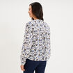 Blouse manches ballons coton ecru femme
