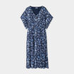 Robe longue taille smockée bleu marine femme grande taille