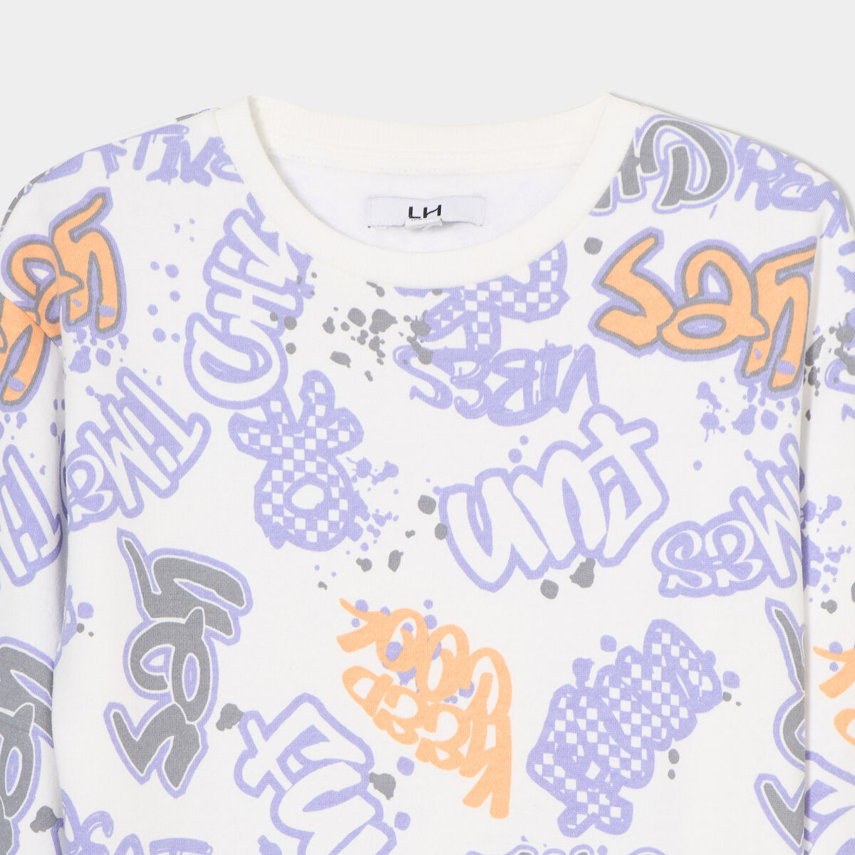 Sweat col rond manches longues gris garçon