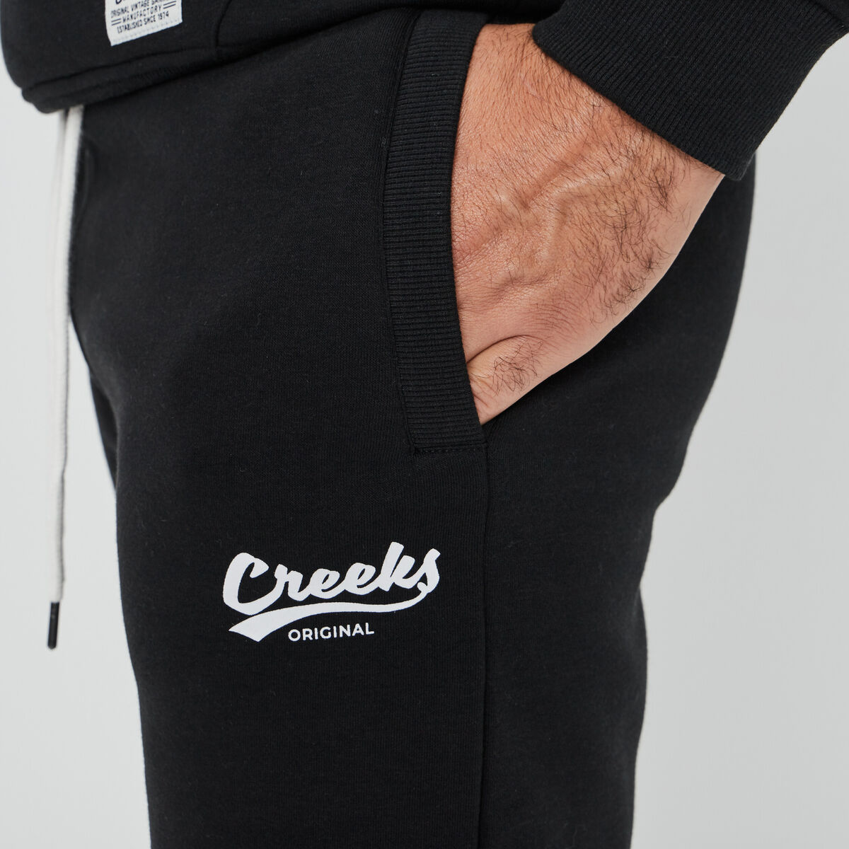Pantalon jogging droit noir homme