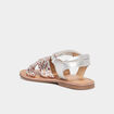 Sandales en cuir Canibraid gris argent fille