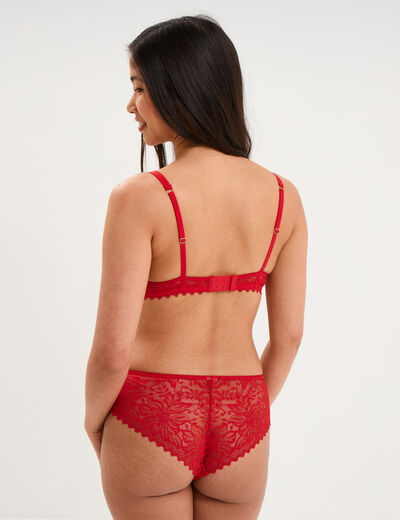 Soutien-gorge push up dentelle rouge femme