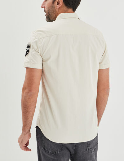 Chemise manches courtes Liberto ecru homme