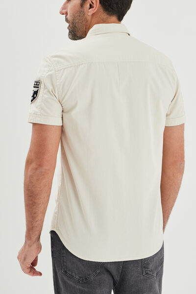 Chemise manches courtes Liberto ecru homme