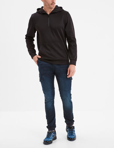 Pantalon skinny stretch 2 poches côtés denim blue black homme