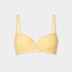 Soutien-gorge corbeille paddé dentelle jaune clair femme