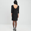Robe de soirée droite avec ouverture noir femme