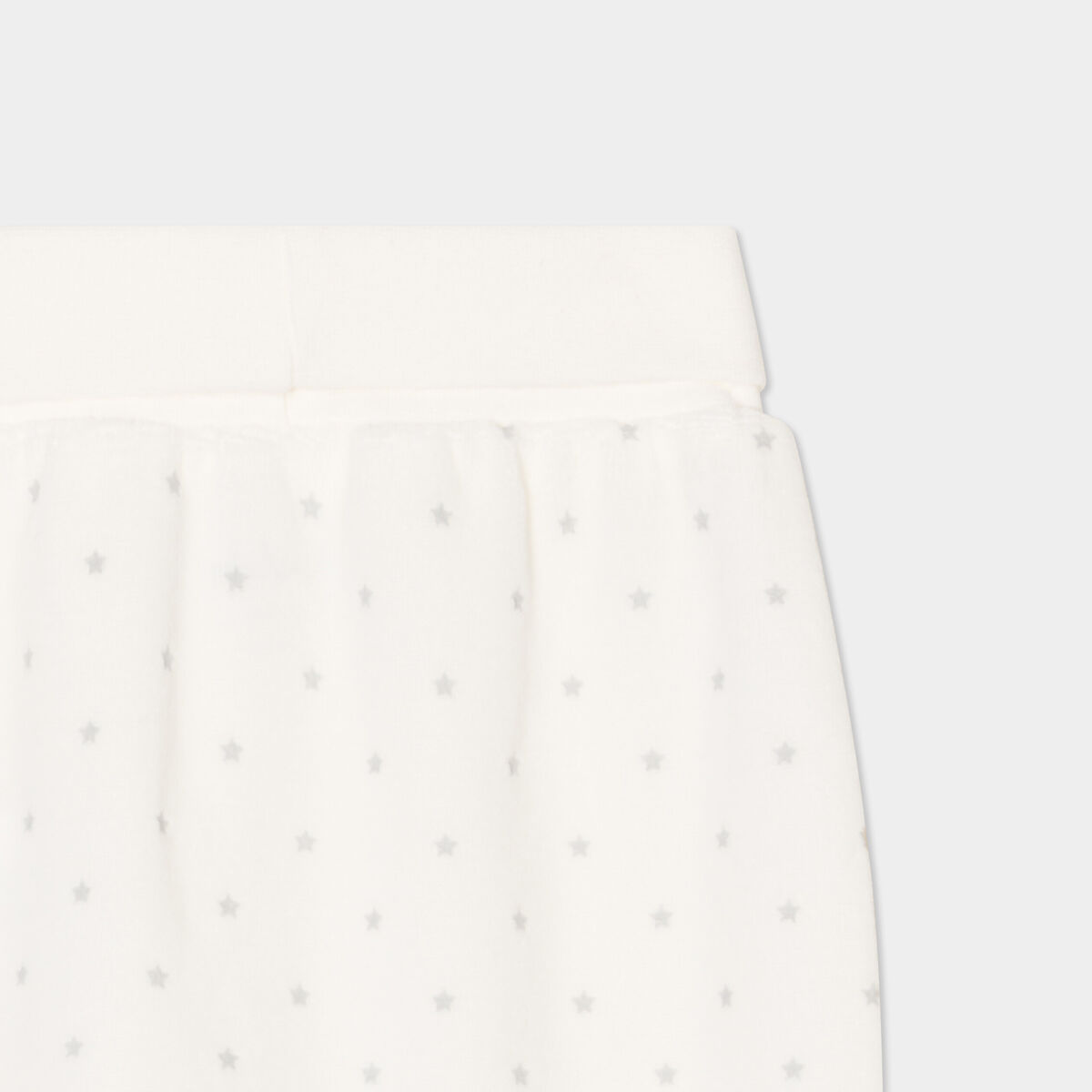 Lot 2 pantalons effet velours coton blanc b&eacute;b&eacute;
