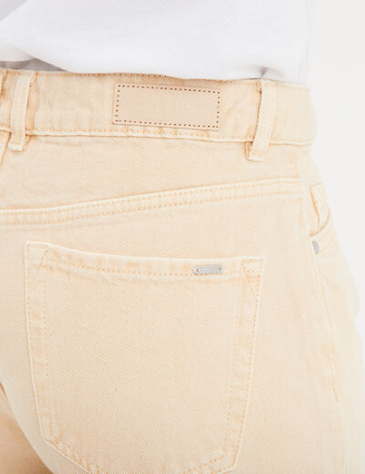 Jeans mom taille haute 7/8ème Creeks jaune clair femme