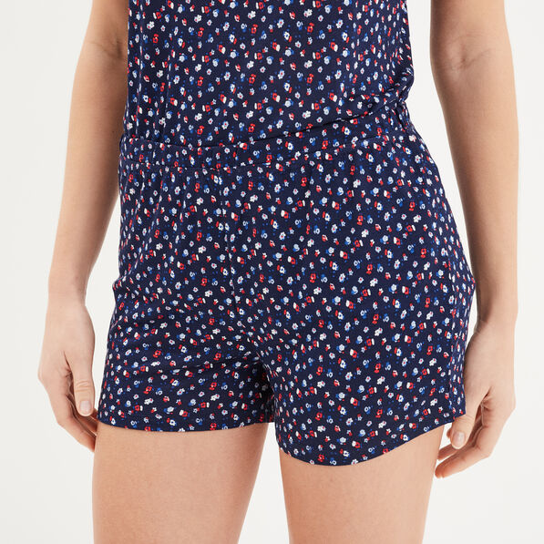 bas de pyjama short lisere dentelle bleu marine femme Bas de pyjama short liseré dentelle bleu marine femme