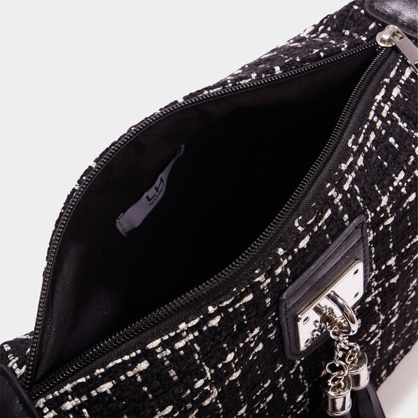 Sac en bandoulière avec pampilles noir femme