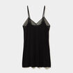 Nuisette col V courte avec dentelle noir femme