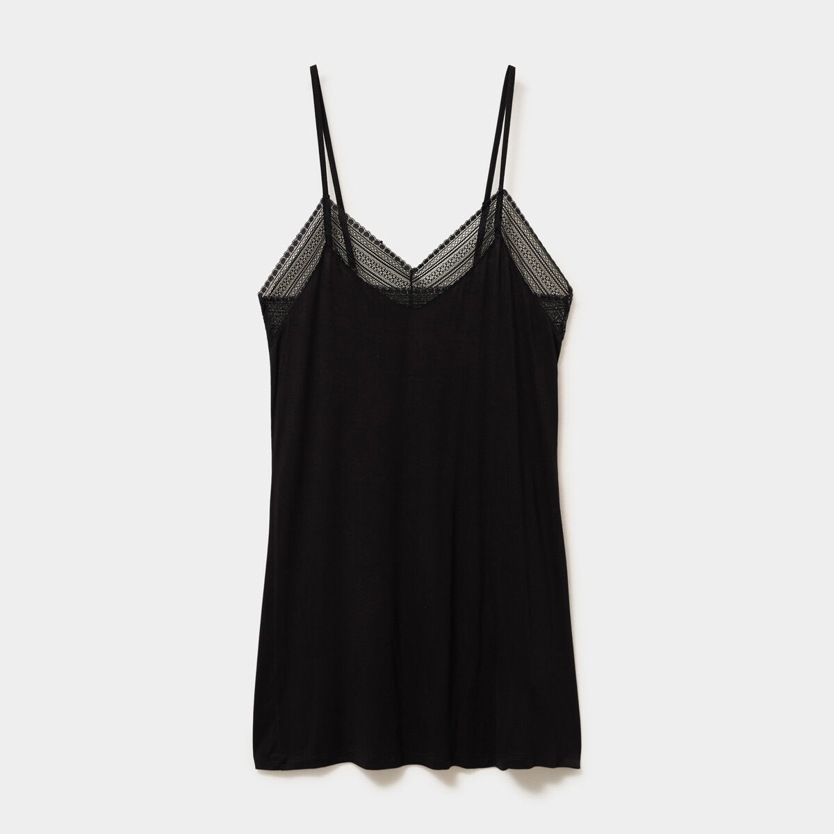 Nuisette col V courte avec dentelle noir femme