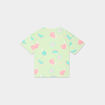 T-shirt col rond manches courtes coton vert anis fille