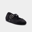 Ballerines effet velours noir fille