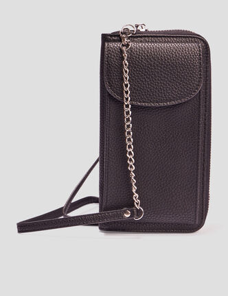 Sac pochette à bandoulière noir femme