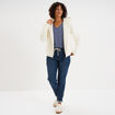 T-shirt col v poche poitrine Creeks bleu gris femme