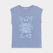T-shirt col rond manches courtes Creeks bleu ciel femme