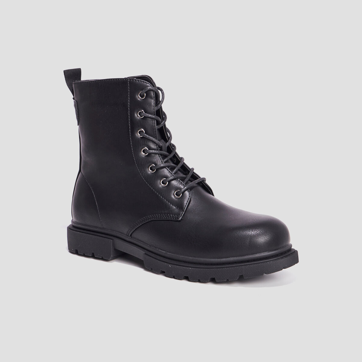 Boots zipp&eacute;es &agrave; lacets noir femme