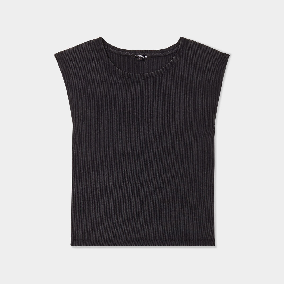 T-shirt cintré manches courtes Liberto noir femme