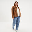Gilet manches courtes boutonn&eacute; ivoire femme grande taille