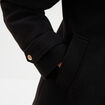 Manteau zipp&eacute; capuche fausse fourrure noir femme