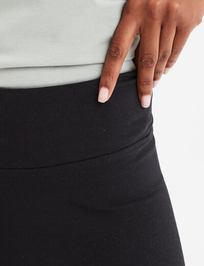 Legging 7/8ème taille haute coton noir femme