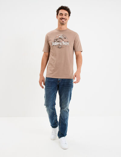 T-shirt manches courtes Jurassic Park marron homme