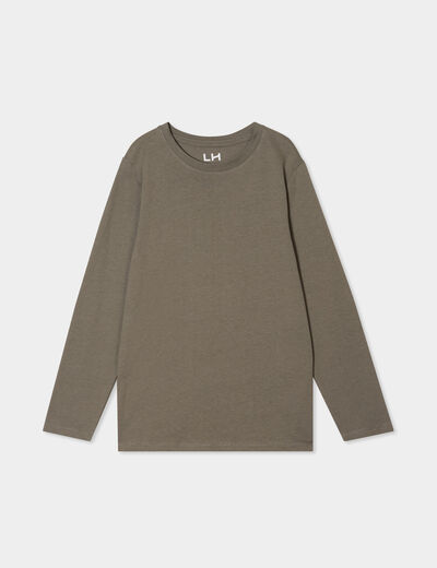 T-shirt manches longues vert kaki garçon