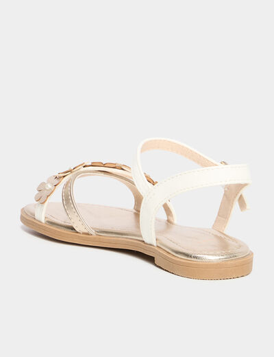 Sandales brides à fleurs blanc fille