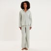 Ensemble pyjama chemise gaze de coton vert clair femme