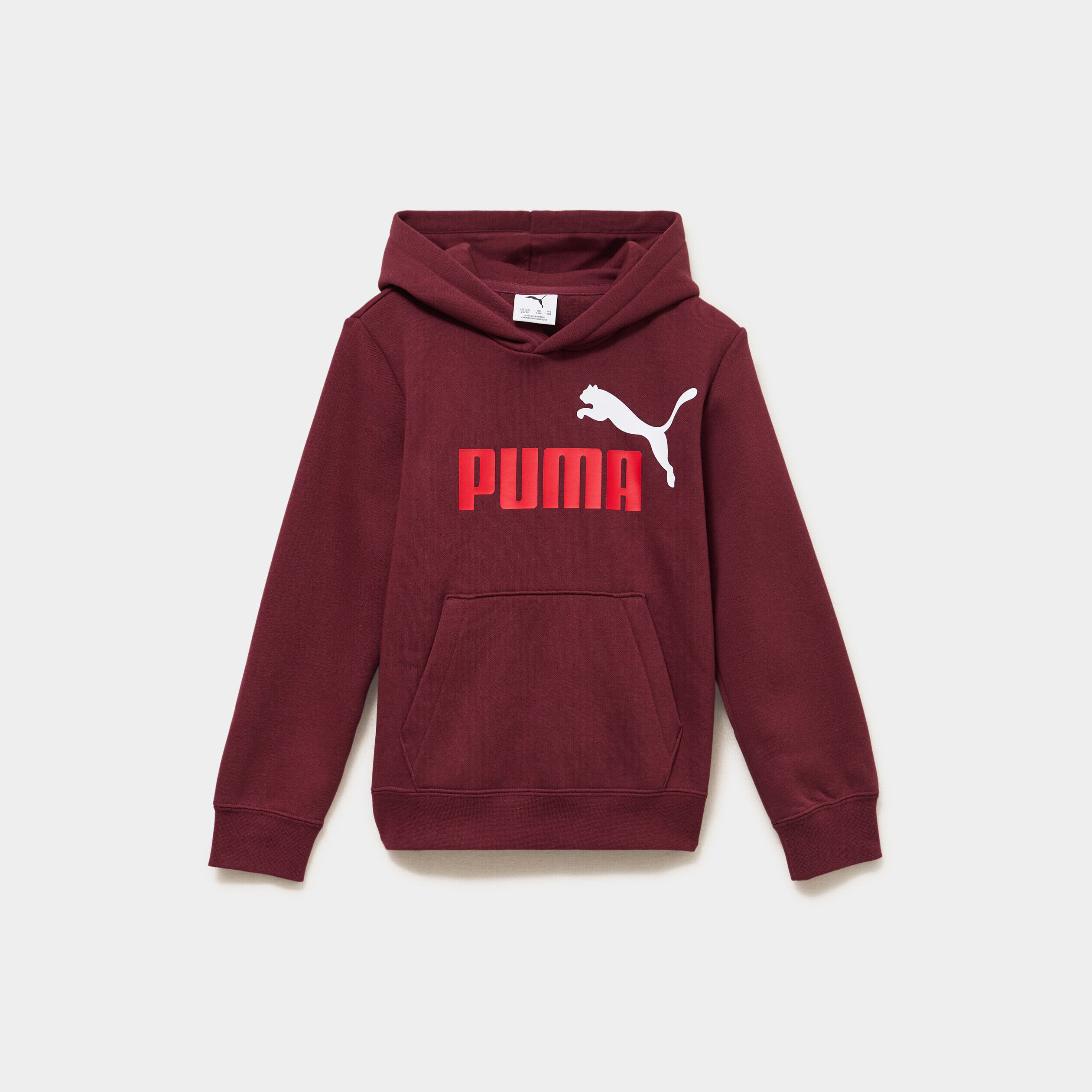 Sweat hoodie 1 poche à capuche Puma bordeaux garçon
