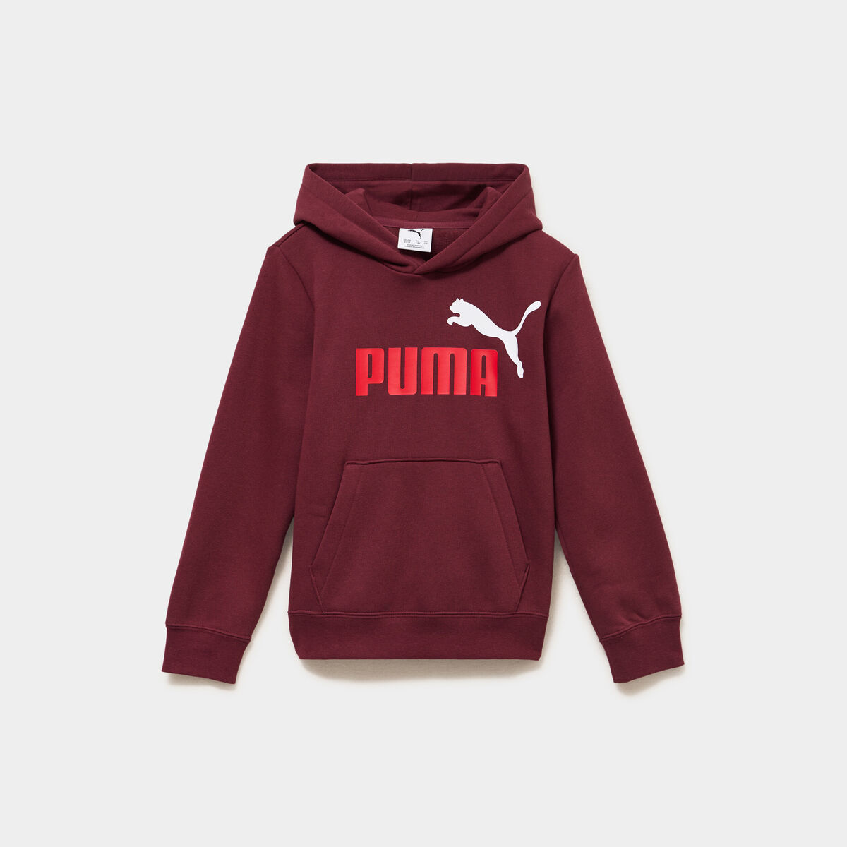 Sweat hoodie 1 poche &agrave; capuche Puma bordeaux gar&ccedil;on