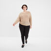 Pantalon droit taille haute noir femme grande taille
