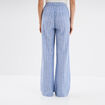 Pantalon large taille élastiquée bleu femme