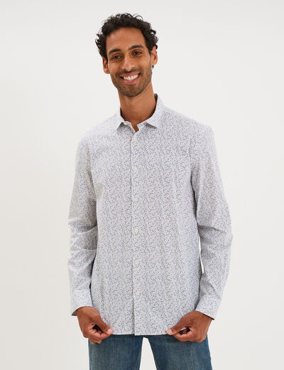 Chemise ajust&eacute;e manches longues multicolore homme