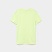T-shirt de sport droit manches courtes jaune fluo femme