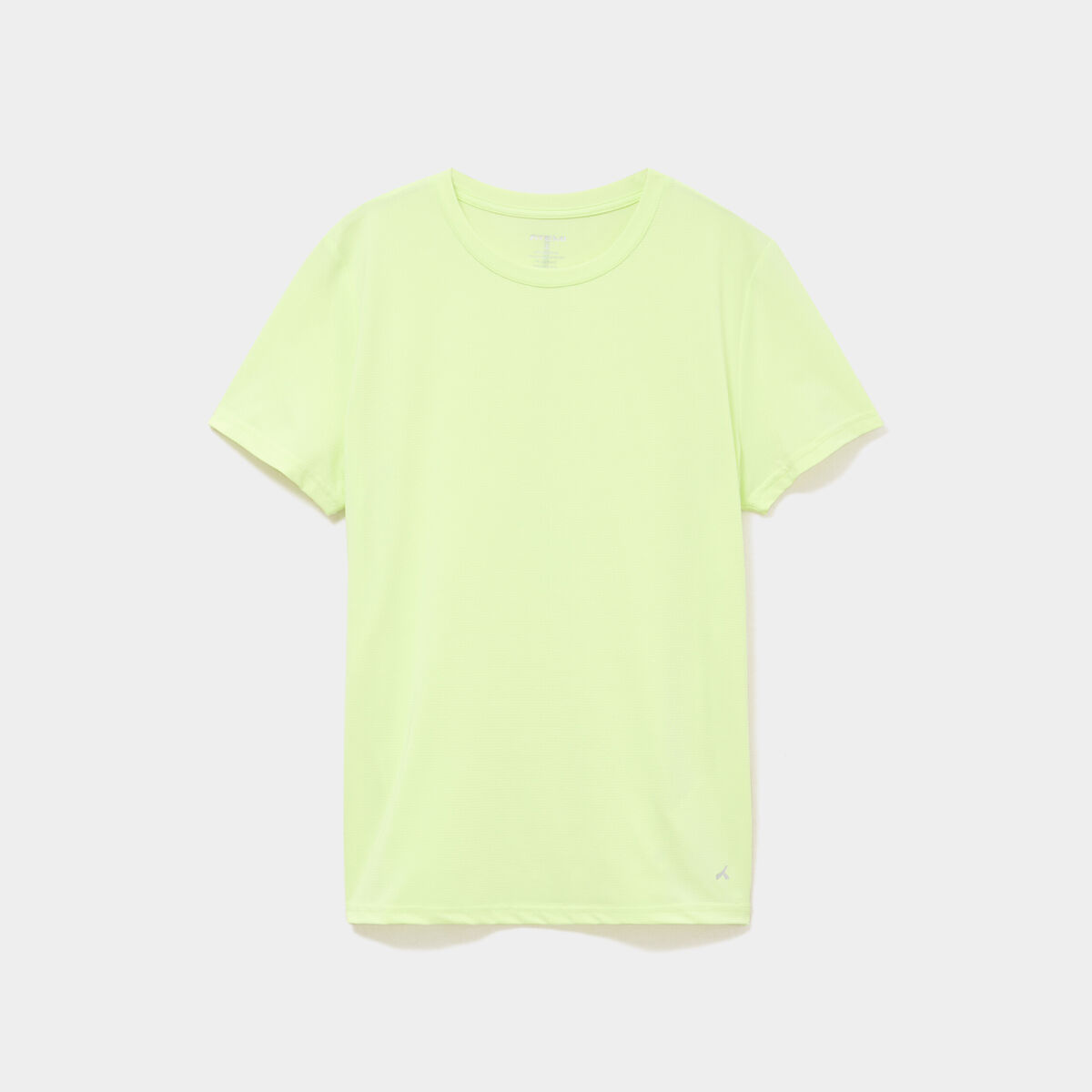T-shirt de sport droit manches courtes jaune fluo femme