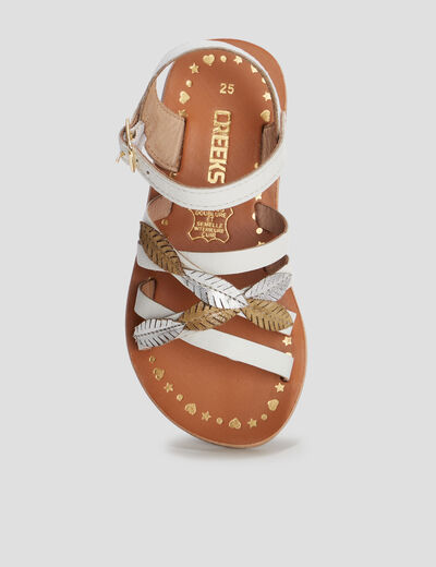Sandales en cuir Creeks blanc fille