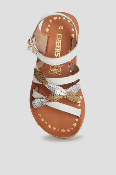 Sandales en cuir Creeks blanc fille