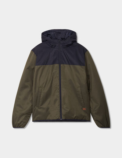 Doudoune r&eacute;versible capuche Creeks bleu fonc&eacute; homme