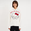 Sweat effet velours 1 poche Hello Kitty blanc femme