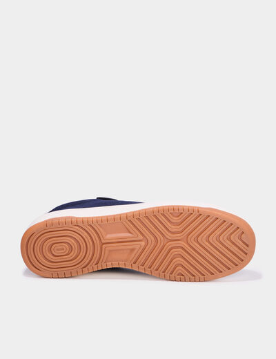 Tennis basses &agrave; lacets bleu marine homme