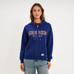 Sweat zipp&eacute; &agrave; capuche bleu fonc&eacute; femme