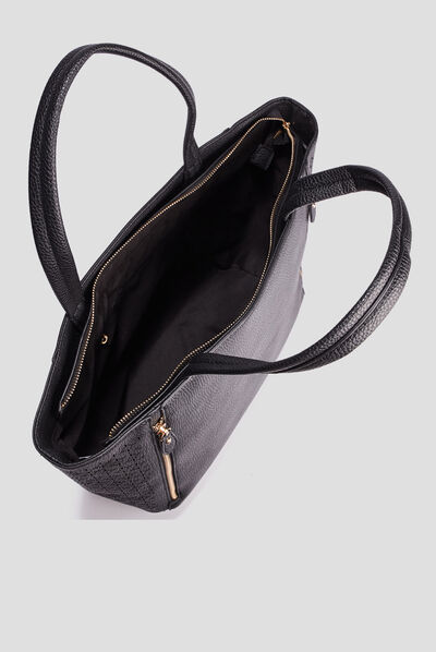 Sac cabas trapèze noir femme