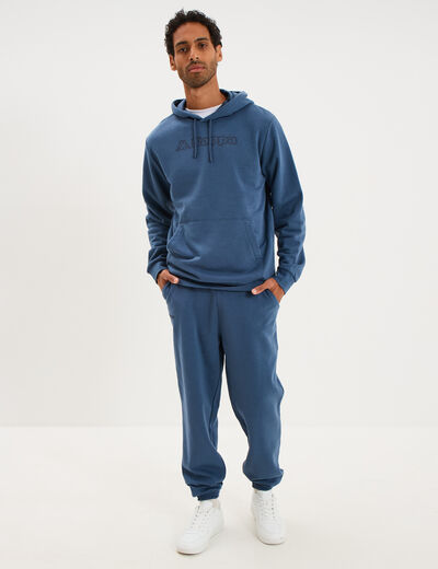 Sweat hoodie 1 poche Kappa bleu gris homme