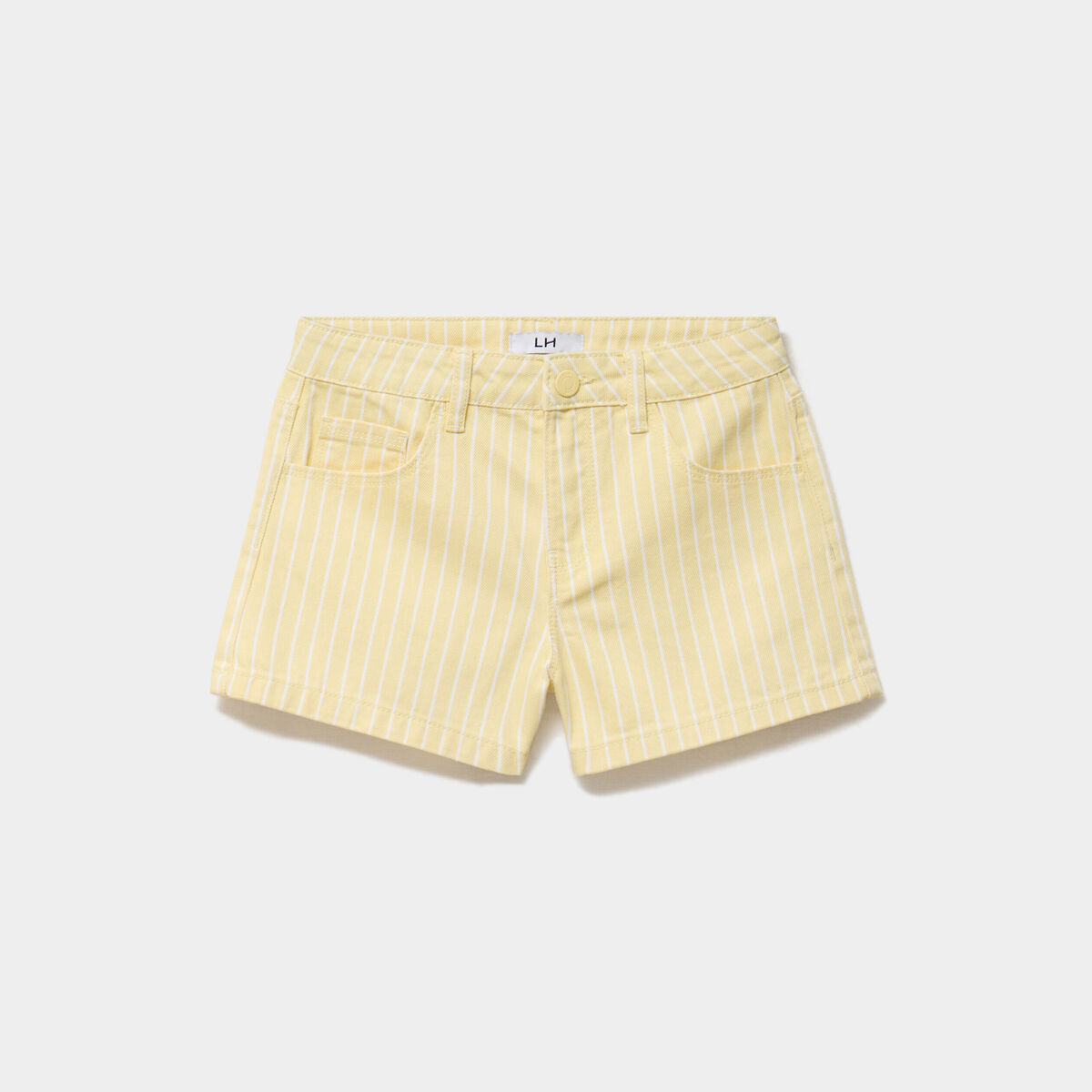 Short ajust&eacute; 5 poches coton jaune fille