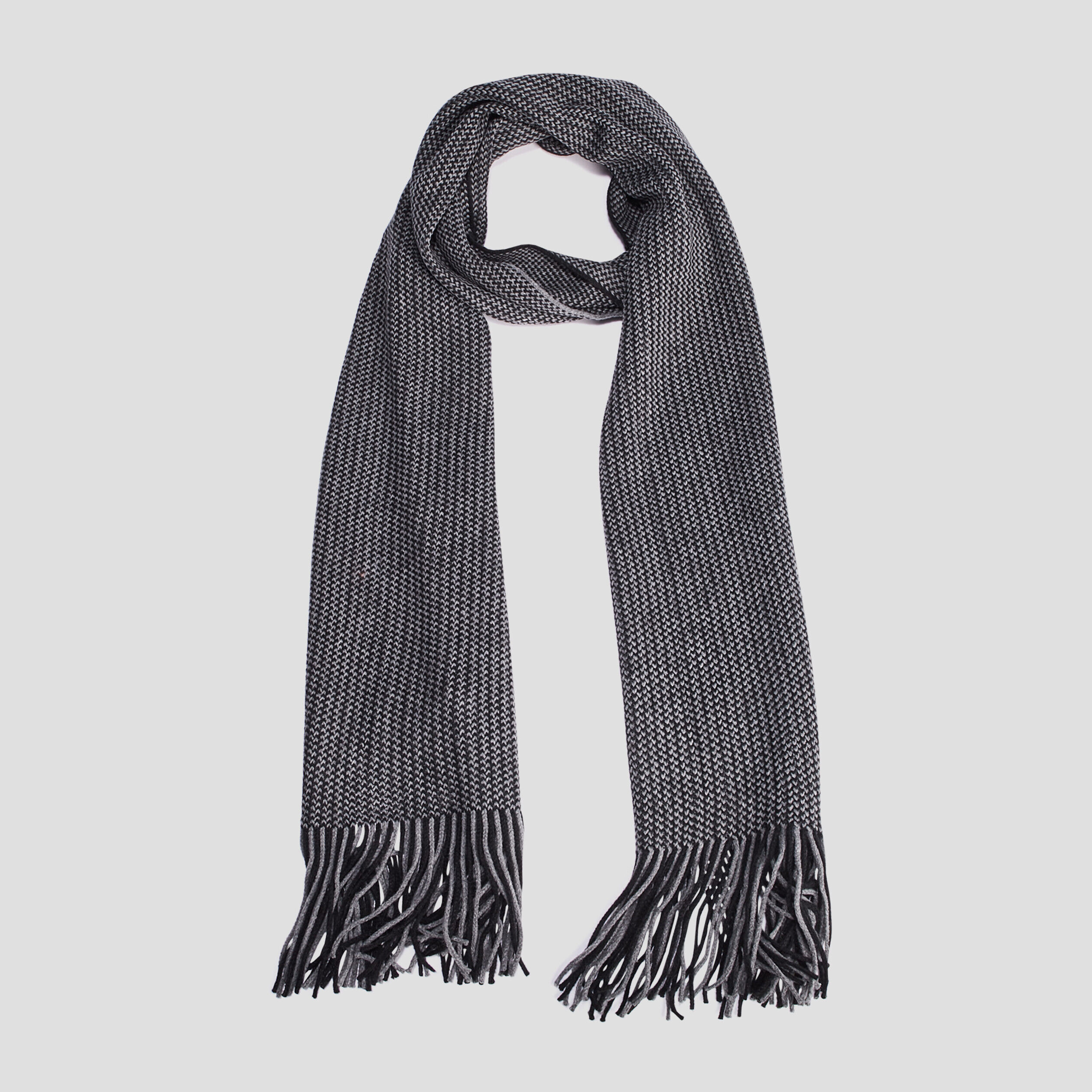 Écharpe avec franges gris homme LH
