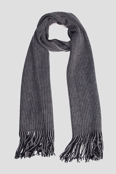 Écharpe avec franges gris homme