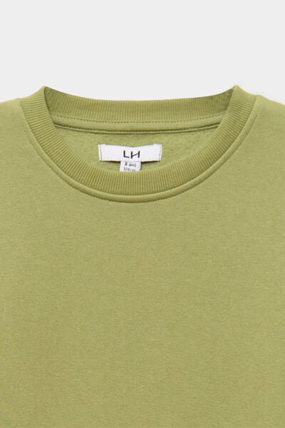 Sweat oversize manches longues col rond vert pastel gar&ccedil;on